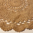Vintage Handmade Crochet Round Doily Tan Scalloped Mandala Lace Table Decor 12 