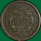1844 Braided Hair Large Cent Very Fine Vf Coin  41828