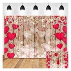 Vintage Rustic Wood Photography Backdrops Red Love Heart 5x3ft 150cm X 90cm   
