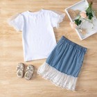 Newborn Kids Baby Girl Clothes Lace Ruffle Outfits Short Sleeve Tops Skirt Set