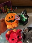 Vtg 90s Puffkins Plush Lot Halloween Devil Red  Witch  Gordy Pumpkin  Ding Bat