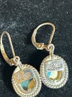 Vtg Signed Southwest 925 Sterling Silver Turquoise Dangle Earrings  1 25 In