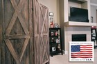 Premium Home 4-panel Room Divider     Rustic Brown Barn Door X Pattern Folding