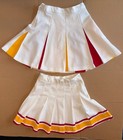 Set Of Two Cheerleader Uniform Yellow   Red Varsity Skirts Halloween Costume