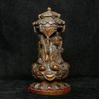 Old Chinese Boxwood Hand Carved Avalokitesvara Kwan-yin Buddha Statue H 10 Cm