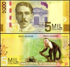 Costa Rica 5000 Colones  2012  P-276b  Unc  Series B X 10 Pcs