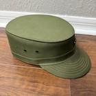 Vintage Korean War Us Army Od Green Ridgeway Spring Up Cap Size 7 3 8
