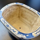 Vintage Chinese Blue   White Planter - Hand-painted Landscape Chinoiserie Decor