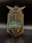 Holy Water Font Antique  Belgian 19th-century Rare Religious Bronze Archangel   