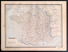 Atlas Map France 1893 Vintage Original Antique 16