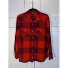 Wrangler Red Burgundy Retro Men s Plaid Snap Shirt M
