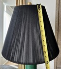 Black Silk String White Lining Empire Lamp Shade Pair  8    T X 16    B X 12    H