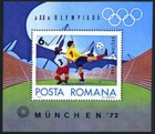 Romania C186-c187 Sheets  Mnh  Olympics Munich-1972  Torchbearer  Map  Soccer 