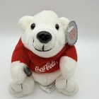 Vintage 1997 Coca-cola Polar Bear Plush 6  Red Shirt Holding Soda Bottle 0112
