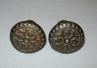 Old Antique Vtg 19th C 1800s Small Size Pair Cast Iron Door Knobs Doorknobs Nice