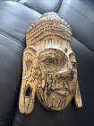 Vintage Chinese Asian Oriental Wooden Hand Carved Mask Warrior Buddha