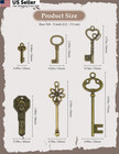 Jialeey Vintage Skeleton Keys  Wholesale Bulk Lots 0 8 - 3 Inch  70 Pcs Keys