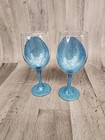Glitter Wine Glasses W  Sequins - Wedding Party Bridal Shower Anniversary - Blue