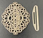 Collection Of Sterling Silver Buckle powder Box   Cross Necklace Vintage Estate
