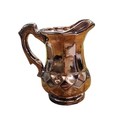Antique Copper Lusterware Jug Pitcher Rosey Tint Honeycomb English 5 5 