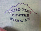 Vintage Geilo Tinn Pewter Cheese Slicer Planer Rosemaling Design Norway Nice 