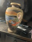 19thc Japan Samurai Satsuma Porcelain Vase Meiji Period Hand Painted 22cm