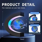 Magnetic Levitation Floating Globe Led Light Blue Tabletop World Map Decor