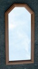 11 x22  Antique Vintage Old Solid Oak Ash Wood Wooden Wall Hexagon Mirror Glass
