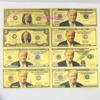 40 Pcs Us President Trump   1-100 Dollar Crafts Banknote Golden Color Notes Gift