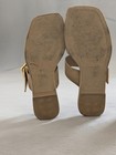 Soda Womens Beige Woven Slide Sandals Gold Buckle Square Toe Flat
