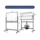 Tsj Office Large Rolling Whiteboard - Dry Erase Magnetic 48 X 32 Inches White   
