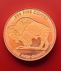 Free Shipping  1 Oz Buffalo Round  999 Fine Copper - Up To 20  Off