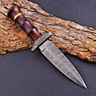 Custom Hand Made Forged Damascus Steel Hunting Dagger Knife Leather Sheath 2936