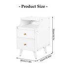 Modern Wood Nightstand End Table Bedside Table With 2 Drawer Bedroom Furniture-
