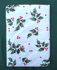 Vintage New Holly Vinyl Flannel-backed 60  Round Tablecloth Holiday Christmas