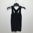 Free People Movement Racerback Tank Black Ribbed Ruched Back Usa Made Top Xs S