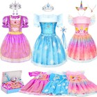 Princess Dress Up Costume Set For Girls - Role Play Dress   Accessories Gift
