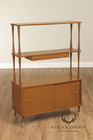Mid Century Modern Walnut Room Divider   tag  re With Brass Accents