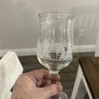Set Of 3 Vtg Arby   s Libbey  White Winter  Scene Wine Glass Water Goblet Holidays