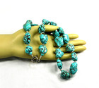 Native American Necklace  Sterling Silver  Turquoise Nugget Necklace  Coa  139