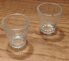 Pair Of Vintage Federal Glass Ribbed Shot Glasses 1940s - 1950s  Read
