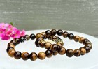 Wholesale 6 Pcs Natural Tiger Eye 8mm 7 5    Crystal Healing Stretch Bracelet