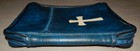 Blue Zipper Bible Cover Imitation Leather W  Cross  9 1 2  X 6 3 4  X 1 1 4  new