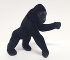 Vintage Flocked Gorilla Plastic Figure Fuzzy Primate Monkey Black Gray 3  Felted