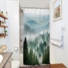 Small Stall Mountain Shower Curtain 36 w X 72 l  pack Of 1   A-01green