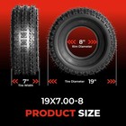 Set Of 2 19x7-8 Sport Atv Knobby Tires Front Left And Right 4 Ply 19x7x8 19 7 8