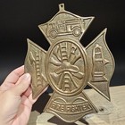 Antique Vintage Style Brass Fire Fighter Plaque Fire Mark Sign