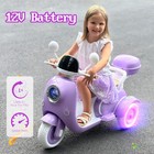 12v Kids Ride On Motorcycle Girl Moped Battery Electric Motorbike With Led Mp3