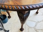 Vintage Chippendale-style Solid Mahogany Table     Ball   Claw Feet On Castors