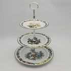 Royal Worcester Herbs Banquet Wedding Holiday Serving 3 Tier Tray Center Handle